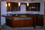 Octogan Shaped Bar with Glass Block Inlays